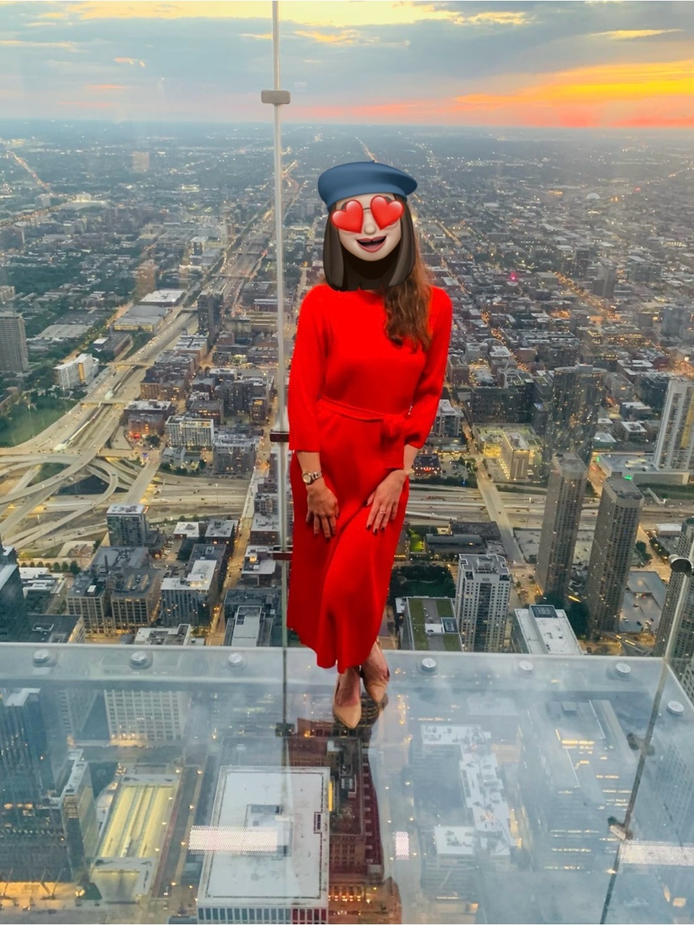 Red Long Sleeve Midi Dress